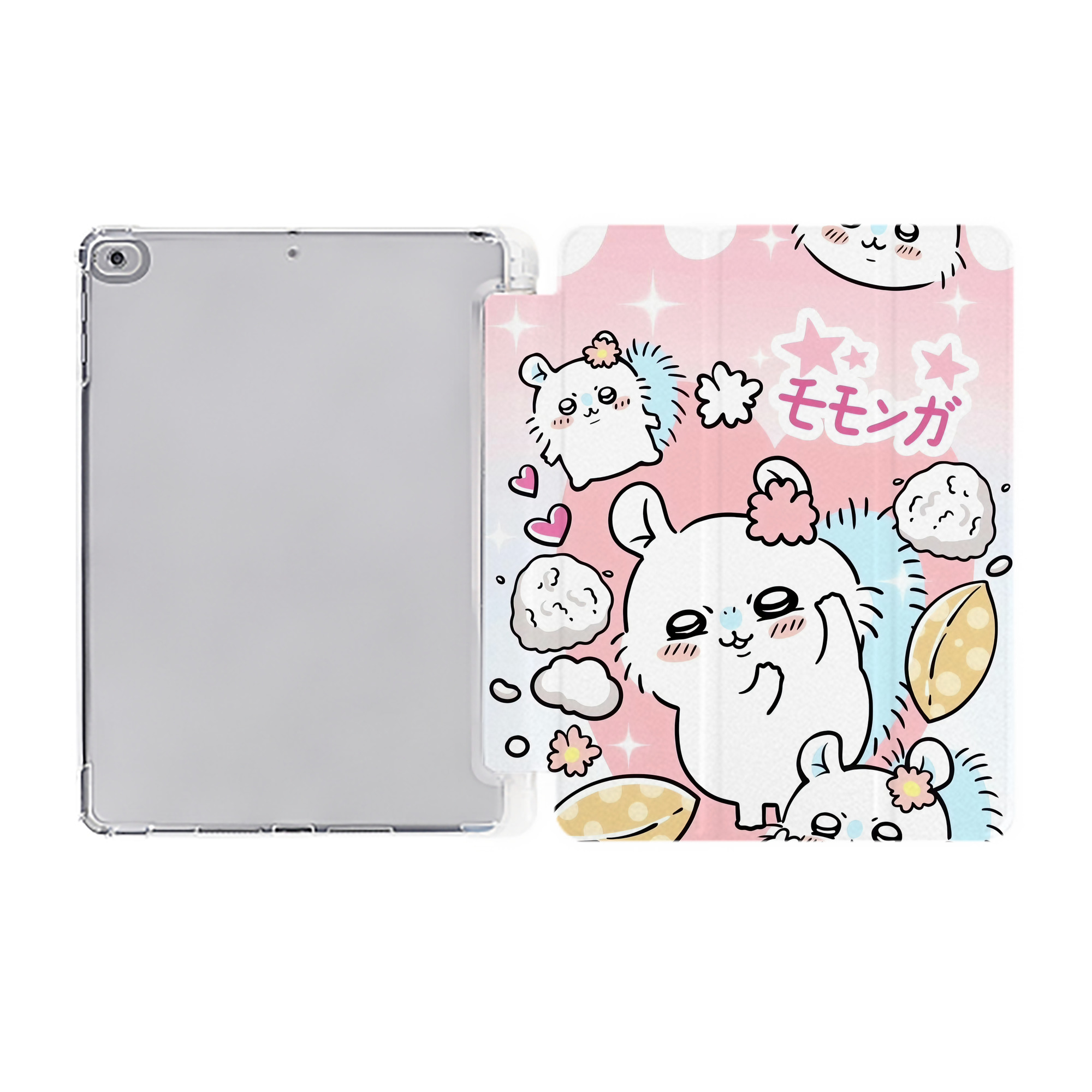 （画像用） ちいかわ Chii-kawa IPad ケース ペン収納付き 三つ折りスタンド PUレザー×シリコン 対応機種9.5/10.5/10.9インチ